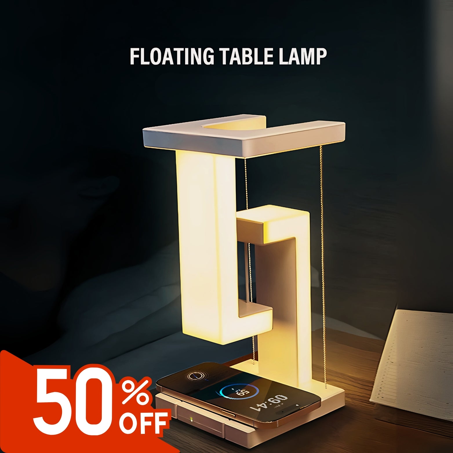 Smartphone Wireless Charging Suspension Table Lamp
